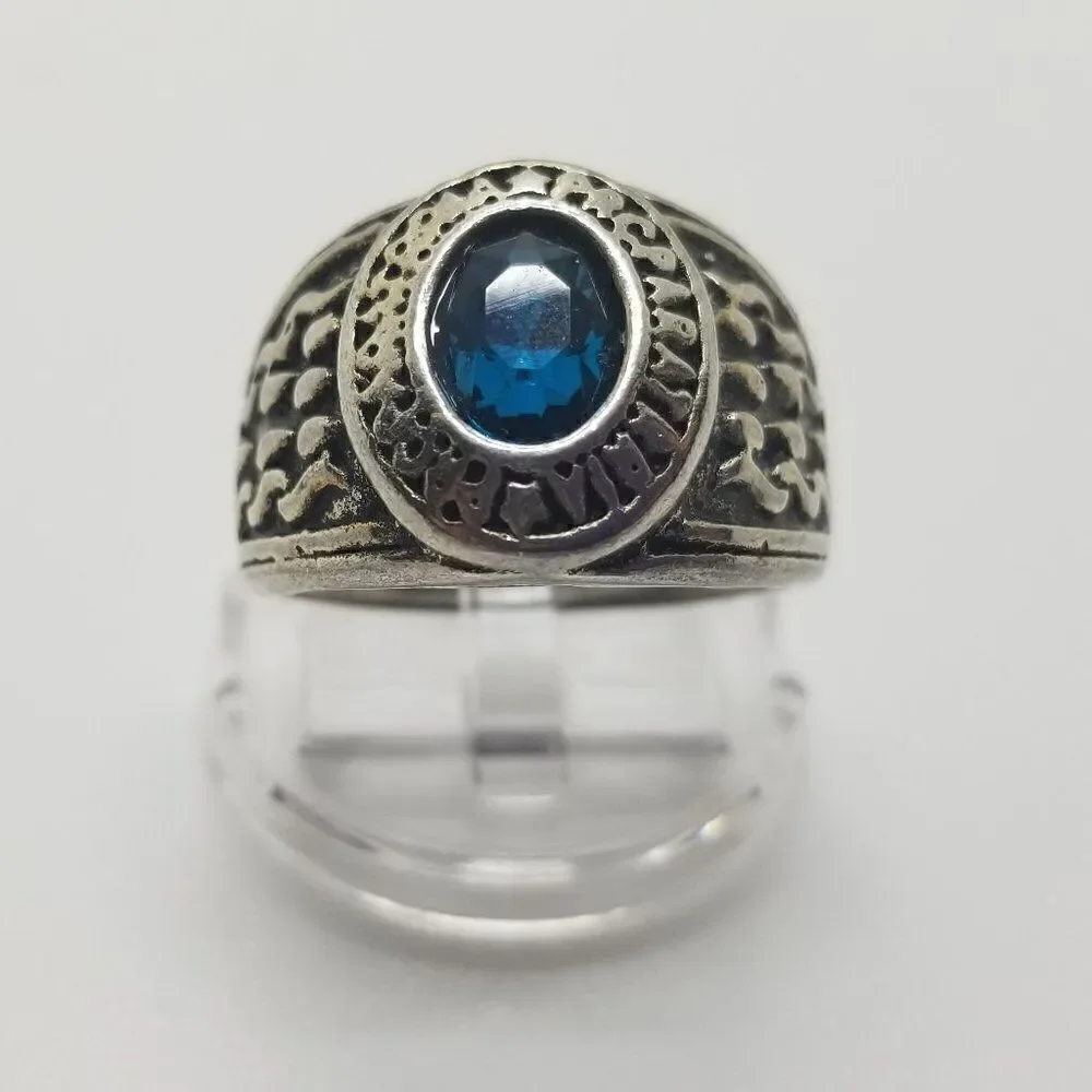Silver Blue Stone Ring - Picture 1 of 5
